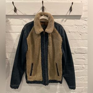 Zara Man Denim Sherpa Jacket
